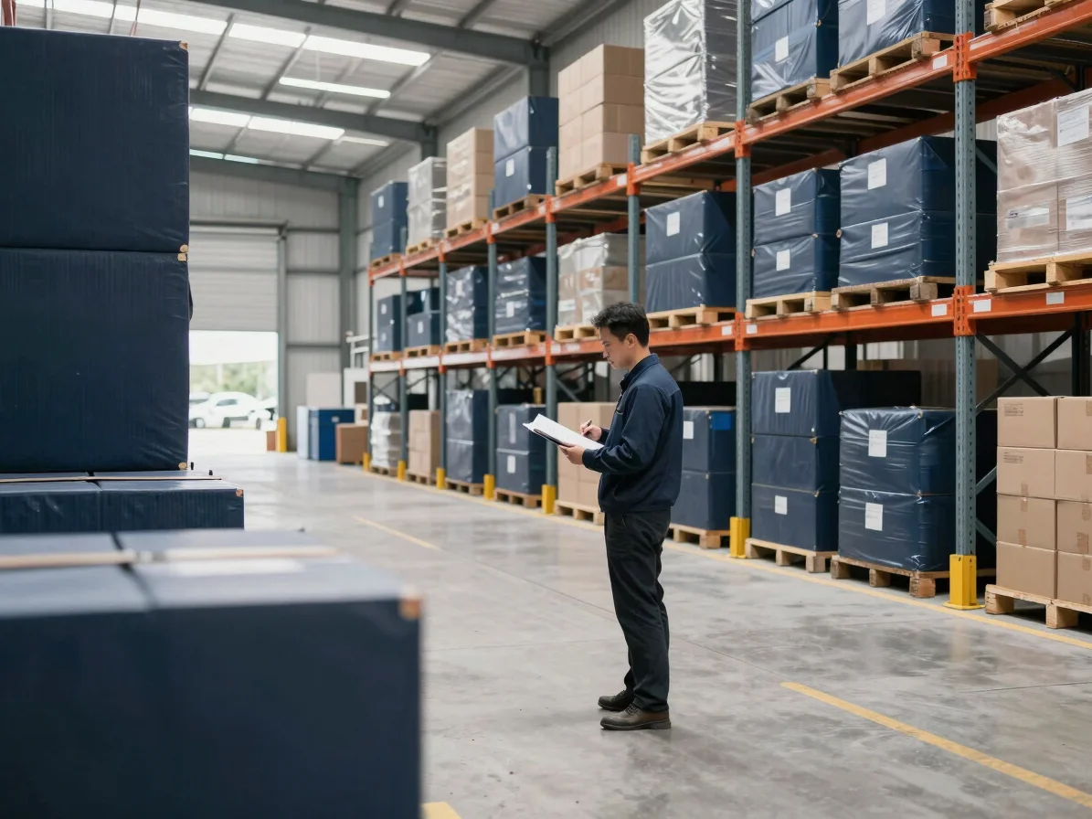 Industrial warehouse inspection, professional logistics manager r